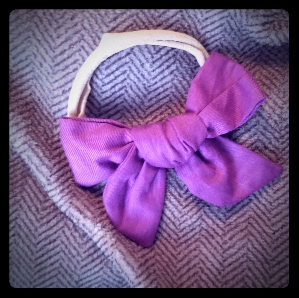 🆕Purple fabric bow headband for babies & toddlers